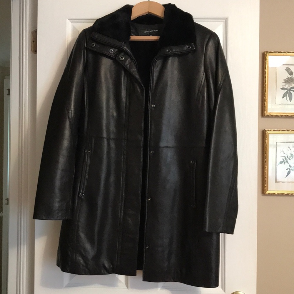 Jones of New York black leather jacket